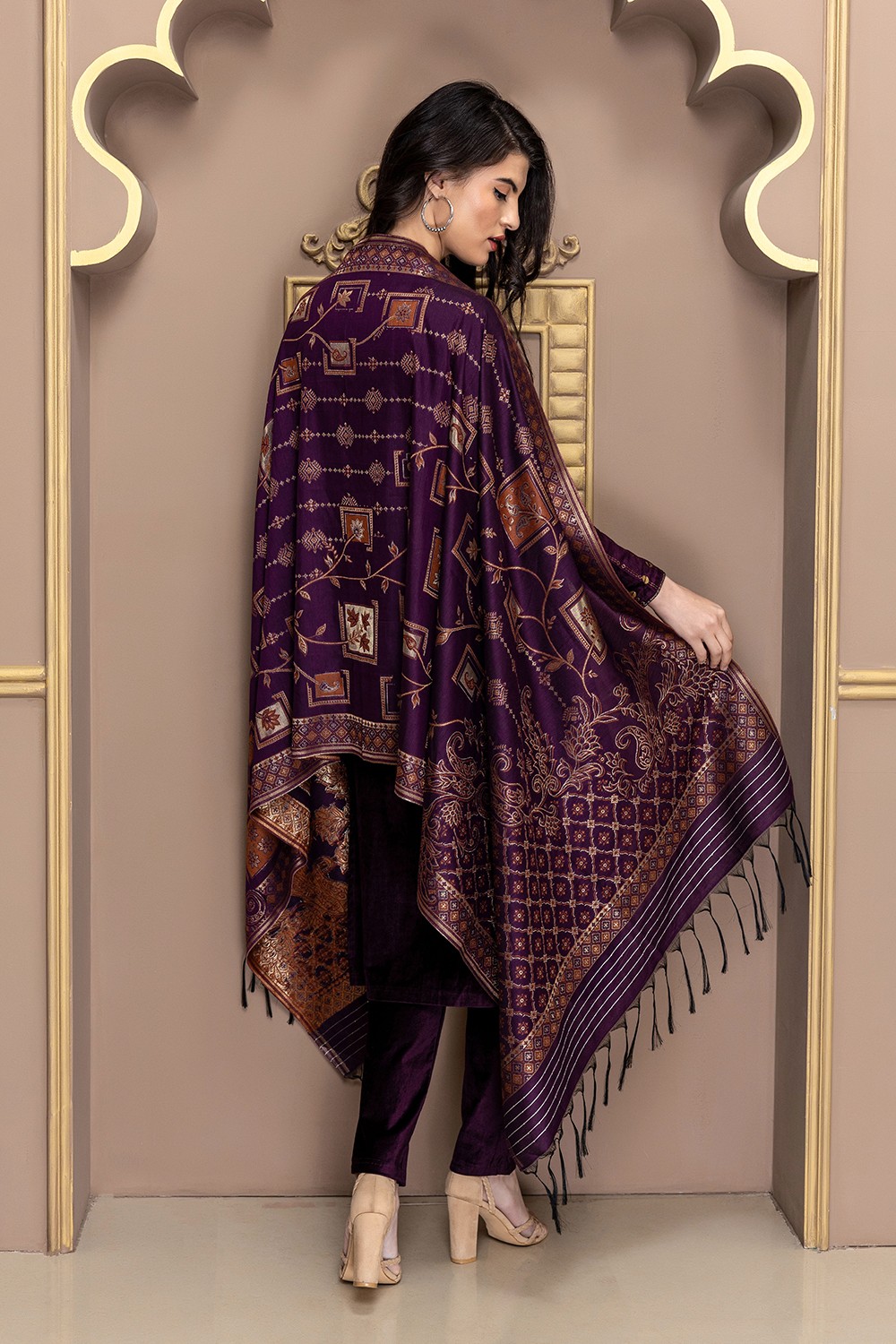 PURPLE BANARSI DUPATTA SET